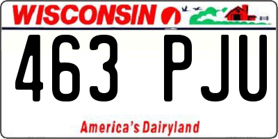 WI license plate 463PJU