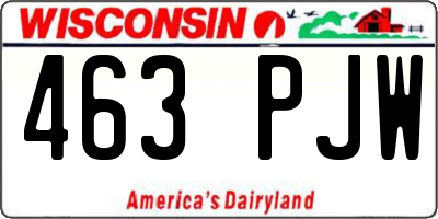 WI license plate 463PJW