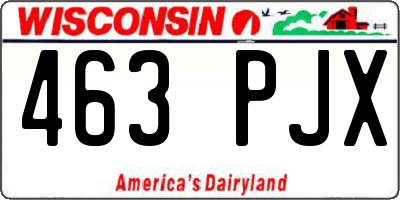 WI license plate 463PJX