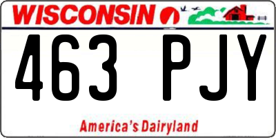 WI license plate 463PJY