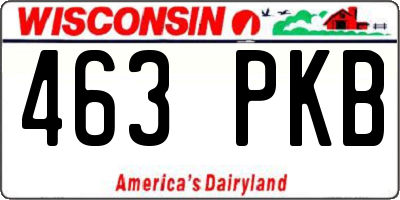 WI license plate 463PKB
