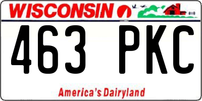 WI license plate 463PKC
