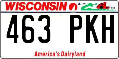 WI license plate 463PKH