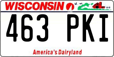 WI license plate 463PKI