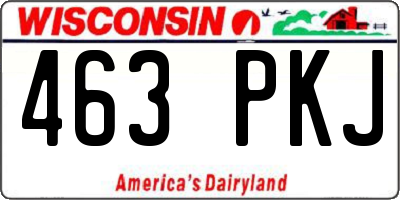 WI license plate 463PKJ
