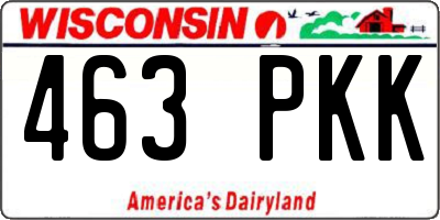 WI license plate 463PKK
