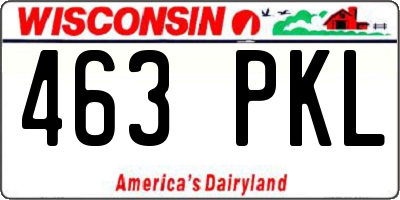 WI license plate 463PKL