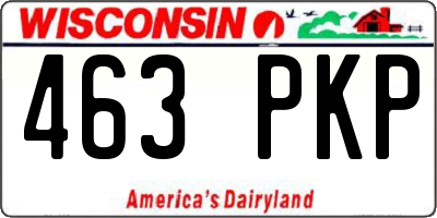 WI license plate 463PKP