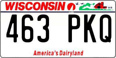WI license plate 463PKQ