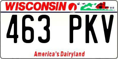 WI license plate 463PKV