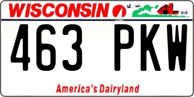 WI license plate 463PKW