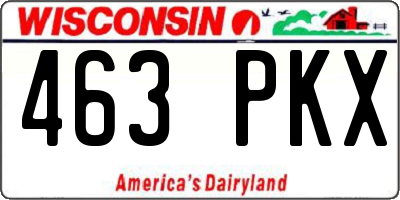 WI license plate 463PKX