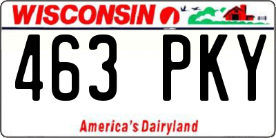 WI license plate 463PKY