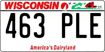 WI license plate 463PLE