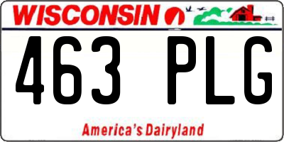 WI license plate 463PLG