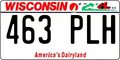 WI license plate 463PLH