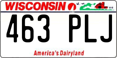 WI license plate 463PLJ