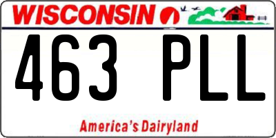 WI license plate 463PLL