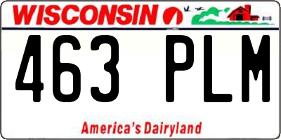WI license plate 463PLM