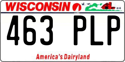 WI license plate 463PLP