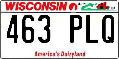 WI license plate 463PLQ