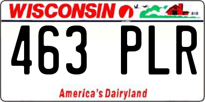 WI license plate 463PLR