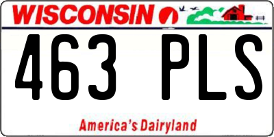 WI license plate 463PLS