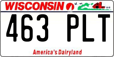 WI license plate 463PLT