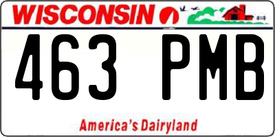 WI license plate 463PMB