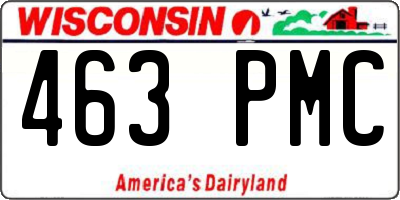 WI license plate 463PMC