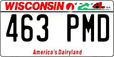 WI license plate 463PMD
