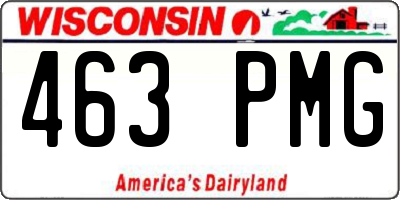WI license plate 463PMG