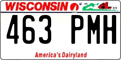 WI license plate 463PMH