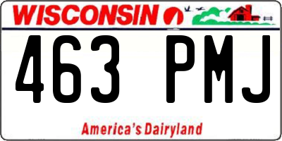 WI license plate 463PMJ