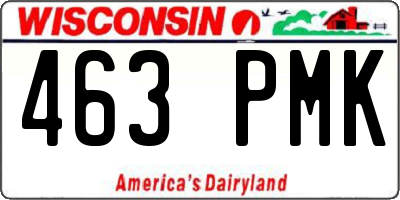 WI license plate 463PMK