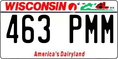 WI license plate 463PMM