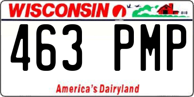 WI license plate 463PMP