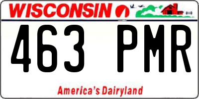 WI license plate 463PMR