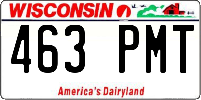 WI license plate 463PMT