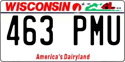 WI license plate 463PMU