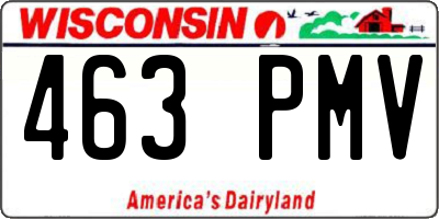 WI license plate 463PMV