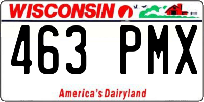 WI license plate 463PMX