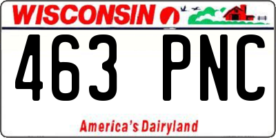 WI license plate 463PNC