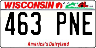 WI license plate 463PNE