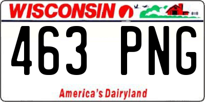 WI license plate 463PNG