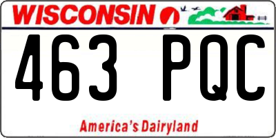 WI license plate 463PQC