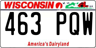 WI license plate 463PQW