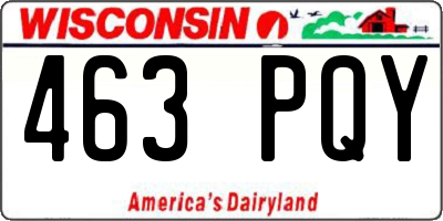 WI license plate 463PQY