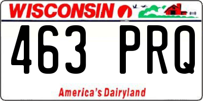 WI license plate 463PRQ