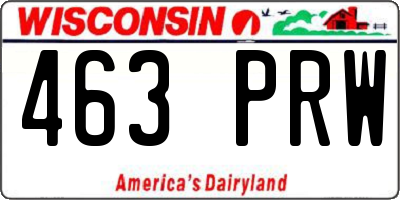 WI license plate 463PRW